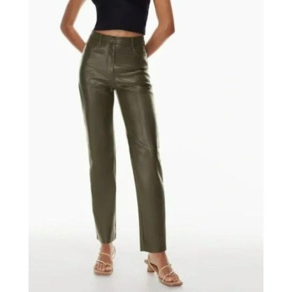 Wilfred Aritiza Vegan Leather Leggings Brown Rebel Japanese Small